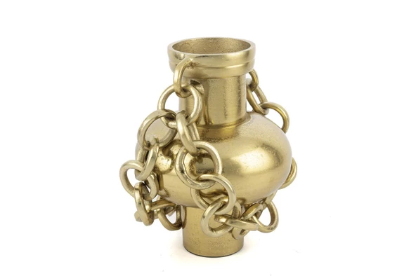 Mikasa Moor Gold Zincirli Metal Vazo 20x27cm - Resim 2