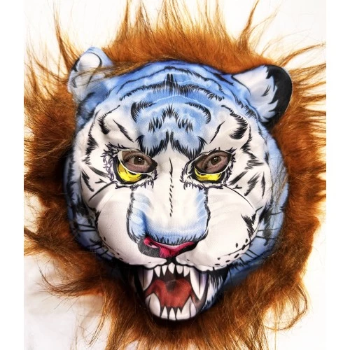 Kahverengi Saçlı Peluş Köpek Kurt Kaplan Maskesi 34 No ürün görseli