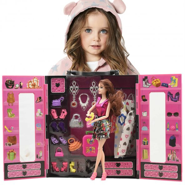 Sonsuz Hareket Bebekli Barbie/Frozen 30+ Giysili Oyuncak Gardrop - 2