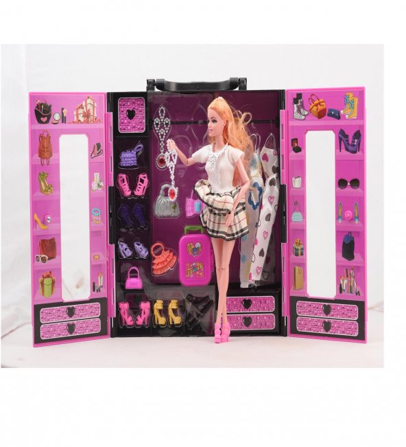 Sonsuz Hareket Bebekli Barbie/Frozen 30+ Giysili Oyuncak Gardrop - 10