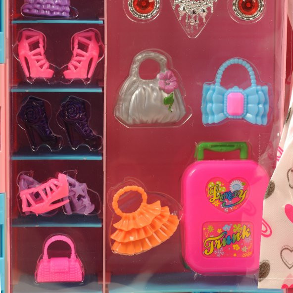 Sonsuz Hareket Bebekli Barbie/Frozen 30+ Giysili Oyuncak Gardrop - 11