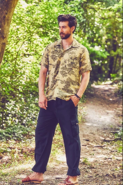 Beli Ve Paçası Lastikli Cepli Rahat Kesim Erkek Pantolon - 7