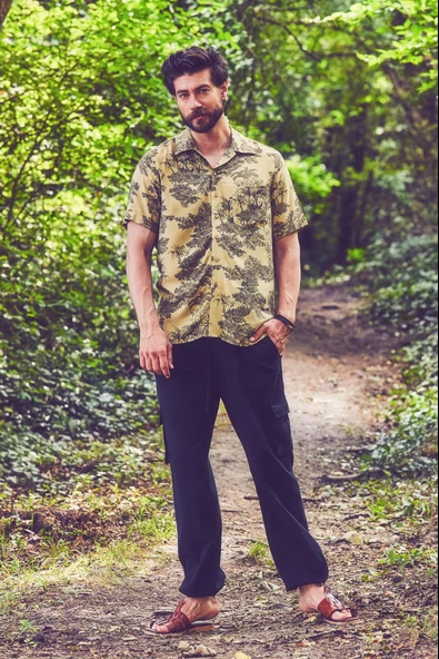 Beli Ve Paçası Lastikli Cepli Rahat Kesim Erkek Pantolon - 5