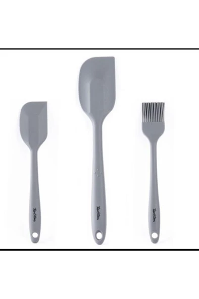 Tantitoni Gri Renkli 3 lü Silikon Spatula Ve Fırça Seti (Elvin Home Concept) - 2