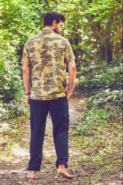 Beli Ve Paçası Lastikli Cepli Rahat Kesim Erkek Pantolon - 8