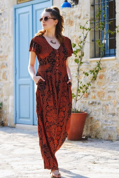 Yarım Kollu Bohem Tulum - 2