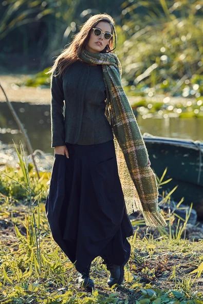 Beli Bağcıklı Cep Detaylı Şalvar Uzun Etek - Resim 2