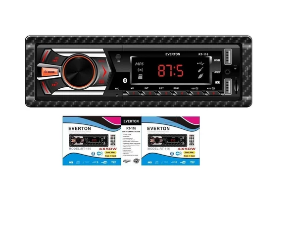 Everton RT-116 ÇİFT USB'li USB-SD-FM-AUX- Bluetooth Oto Teyp 4x50 Watt