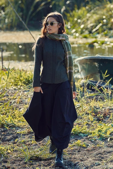 Beli Bağcıklı Cep Detaylı Şalvar Uzun Etek - Resim 4