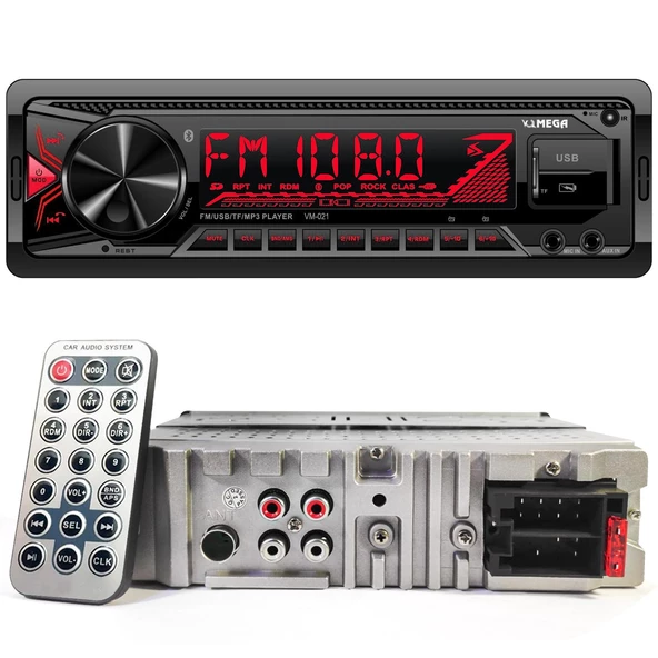 MEGA VM-021 Bluetooth Oto Teyp 4X60 Watt Mobil Aplikasyon 2xUsb Sd Fm Aux Mic