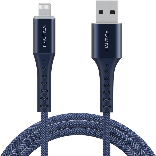 C65 MFI Lightning to USB-A 12W Örgülü Hızlı Şarj ve Data Kablosu 2.1M Navy