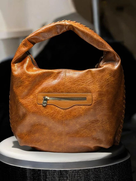 İSOLA El Ve Kol Çantası Olarak Tasarlanmış Suni Deri Bayan Omuz Çantası SL.73634748TB - Resim 5