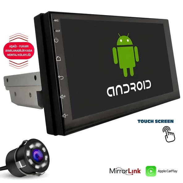 Android Double Teyp 7 Inç 2+32Gb Carplay Ayarlanabilir Kasa Mega Vm-2023