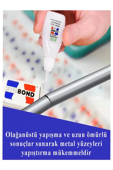 502 Japon Yapıştırıcı 5 Adet 20 gr Hızlı Yapıştırıcı Evobond 502 Süper Yapıştırrıcı Orjinal Seramik Plastik Metal - Resim 2