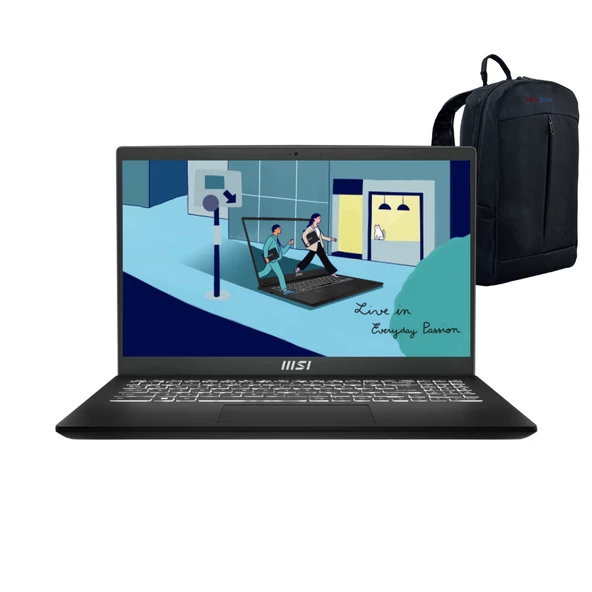 MSI Msı Modern 15 B12MO-624XTR Intel Core I5 1235U 8GB 512GB SSD 15.6" Fhd Windows 11 Home Taşınabilir Bilgisayar - Hediye Wz Çanta WZ01