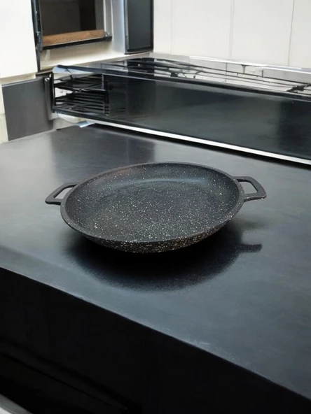 36 cm iki kulplu gözleme tavası döküm granit
