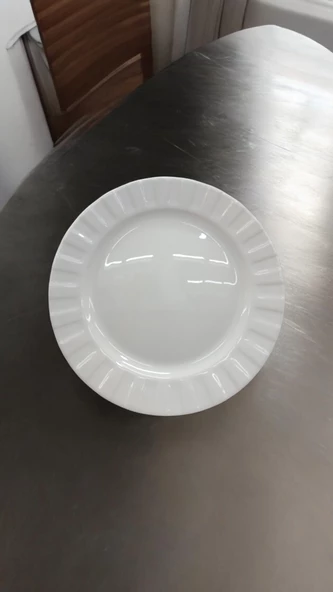 EVMUTFAK Farika 25 cm 6 adet  porselen servis tabağı zümrüt model