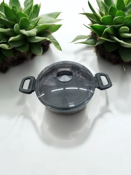 bonera 26 cm döküm granit gri pilav tenceresi - 2