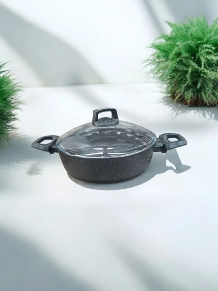 bonera 26 cm döküm granit gri pilav tenceresi - 4