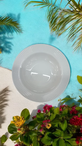 EVMUTFAK Farika 6 adet 19 cm porselen pasta tabağı elif model - 4