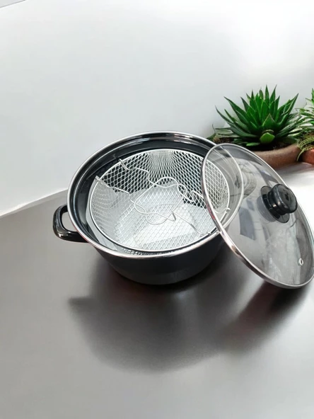 Evmutfak 24 cm emaye kızartma tenceresi