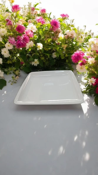 Güral porselen 6 adet krem   25 cm Orlando servis tabak