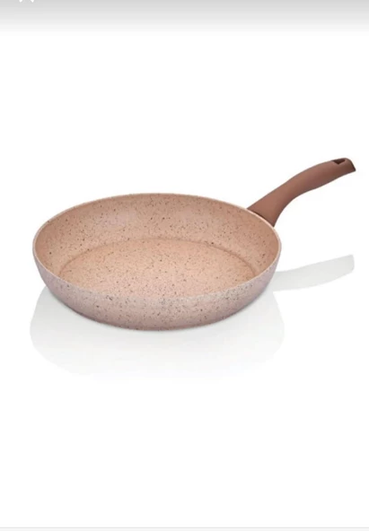 Taç 26 cm ultra granit krem renk döküm granit tek saplı tava