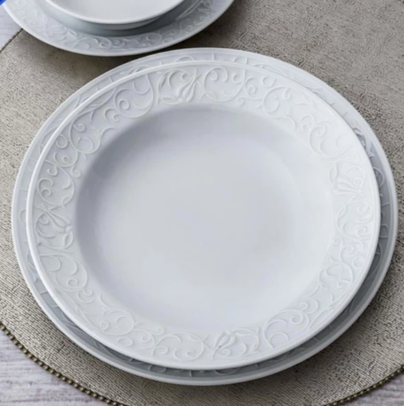 EVMUTFAK Güral porselen 6 kişilik  24 parça bahar dalı modeli 6 kişilik yemek takimi - 3