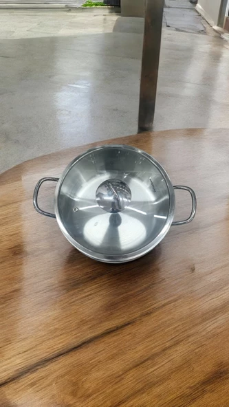 DefneSare 24 cm çelik derin tencere paslanmaz çelik - 3