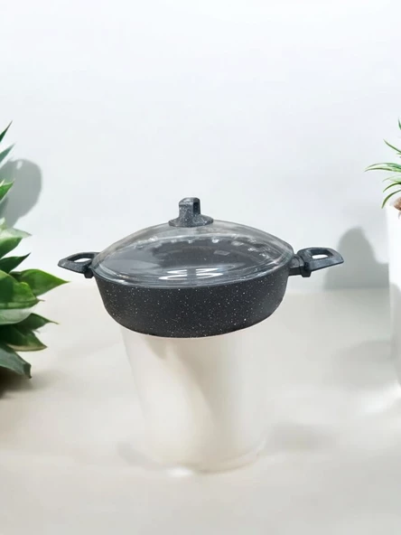 32 cm bonera gri döküm granit pilav tenceresi - 3