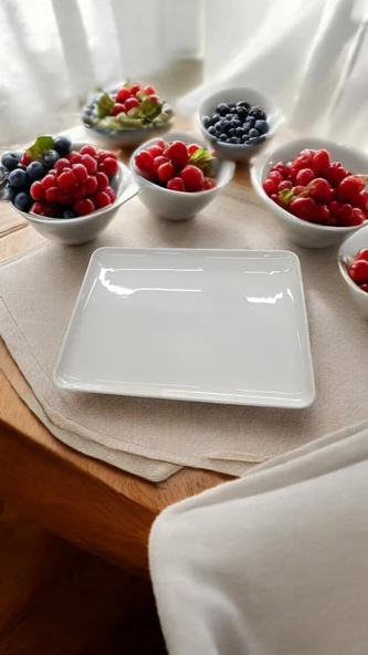 EVMUTFAK Güral porselen krem 31 cm dikdörtgen Kansas sunum tabağı gbsespsd36ky