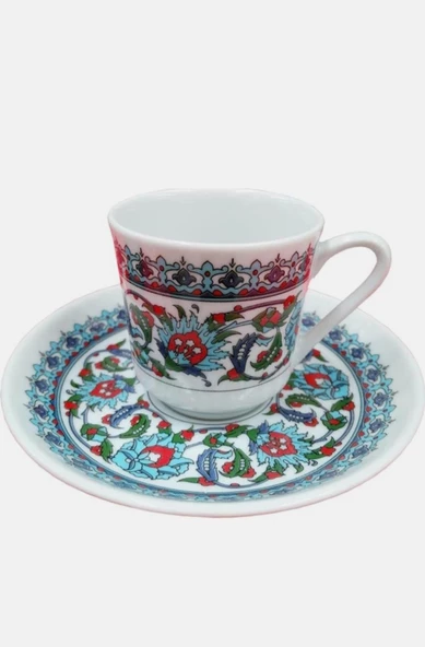 EVMUTFAK Güral porselen Topkapı model fincan takımı 6 kişilik
