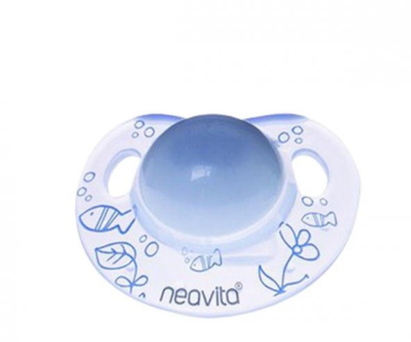 Neavita Ortodontik Silikon Gece Emziği Desenli (BPA0) 6 Ay+ / Koyu Mavi