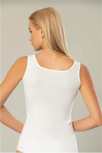 ERDEM 2105 KADIN KALIN ASKILI RİBANA ATLET 12 ADET  XL TEN - Resim 2