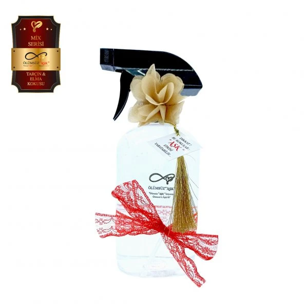 Ölümsüz "Aşk" Mix Serisi Tarçın & Elma  Kokulu 500 ml Sprey Şişe Oto ve Ortam Kokusu 5 Adet ürün görseli