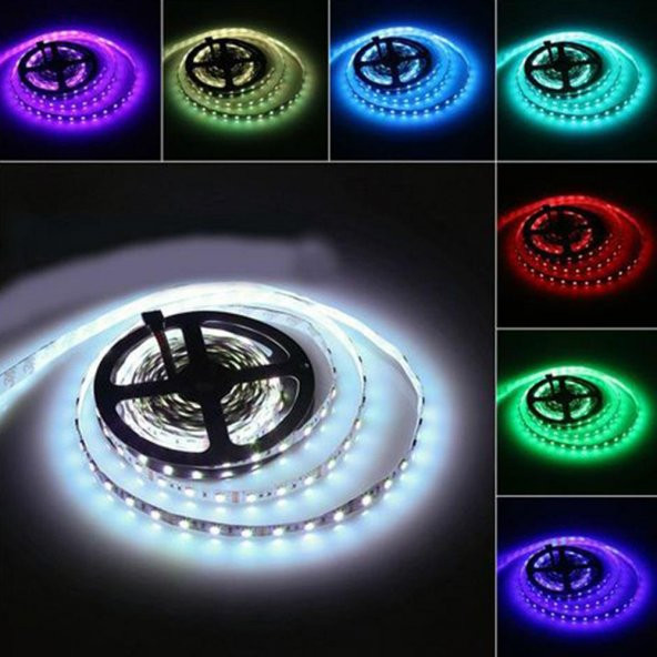 Bilgisayar Masası İçin RGB 5 Metre Adaptörlü Şerit Led Hazır Set - 3