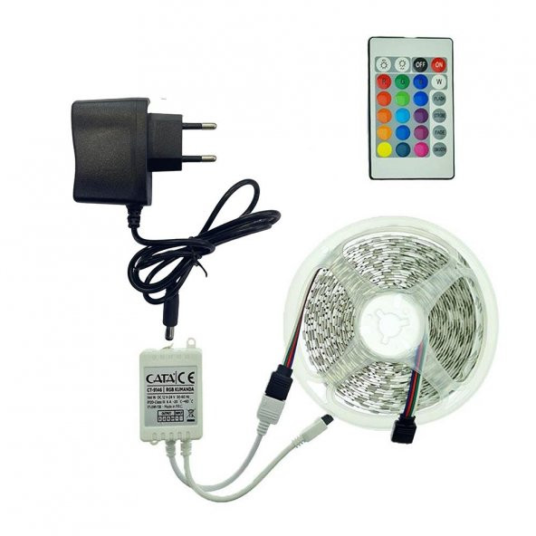 Bilgisayar Masası İçin RGB 5 Metre Adaptörlü Şerit Led Hazır Set - 7
