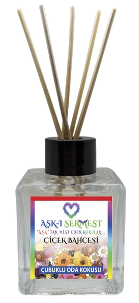 Aşk-ı Sermest Çiçek Bahçesi Çiçek Aromalı Bambu Çubuklu Oda Kokusu Parfüm, Küp Şişe, 120 mL, 5 Adet ürün görseli 1