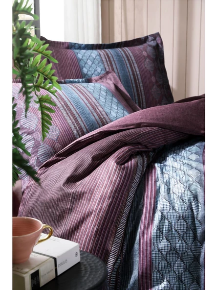 Özdilek Ranforce Tek kişilik Nevresim Takımı Mimbre Bordo - 3
