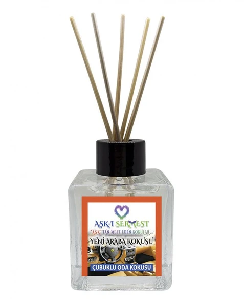 Aşk-ı Sermest Yeni Araba Kokusu Çiçek Aromalı Bambu Çubuk Oda Kokusu Parfüm, Küp Şişe, 120 mL,10 Ad ürün görseli