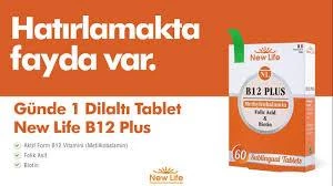 New Life B12 Plus Methylcobalamin 30 Dilaltı Tablet - Resim 2