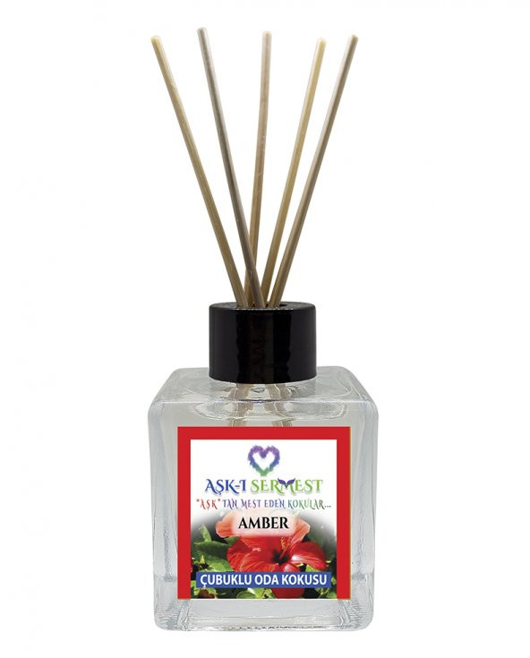 Aşk-ı Sermest Çilekli Sakız Aromalı Bambu Çubuklu Oda Kokusu Parfüm,  Küp Şişe,  120 mL, 10 Adet