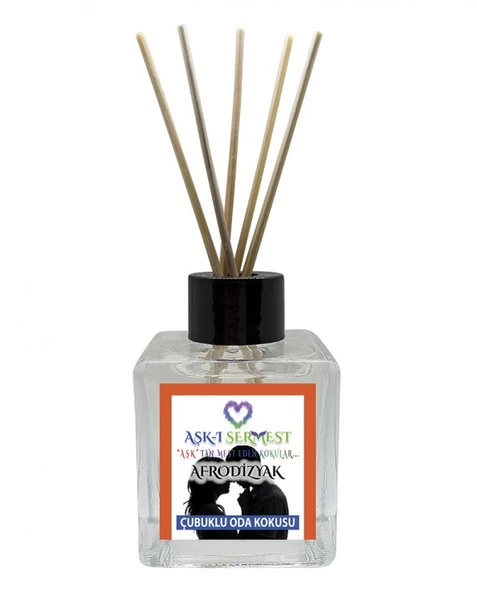 Aşk-ı Sermest Afrodiziyak Etkili Çiçek Aromalı Bambu Çubuk Oda Kokusu Parfüm, Küp Şişe, 200 mL,5 Ad - 1