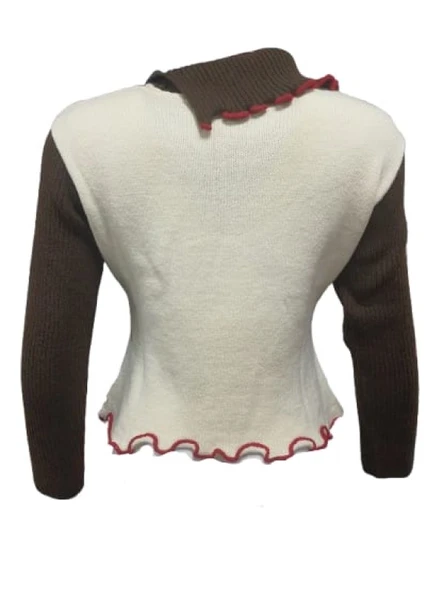 Sandora S02669 Kadın Desenli Akrilik Triko Boğazlı Kazak - Resim 4