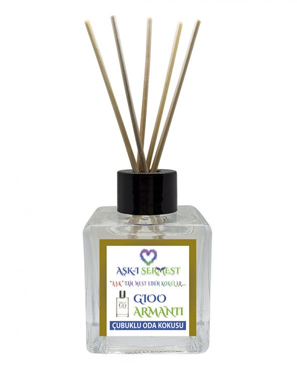 Aşk-ı Sermest Hindistan Cevizi Aromalı Bambu Çubuklu Oda Kokusu Parfüm,  Küp Şişe, 60 mL, 3 Adet
