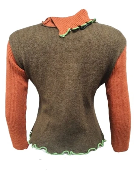 Sandora S02669 Kadın Desenli Akrilik Triko Boğazlı Kazak - Resim 8