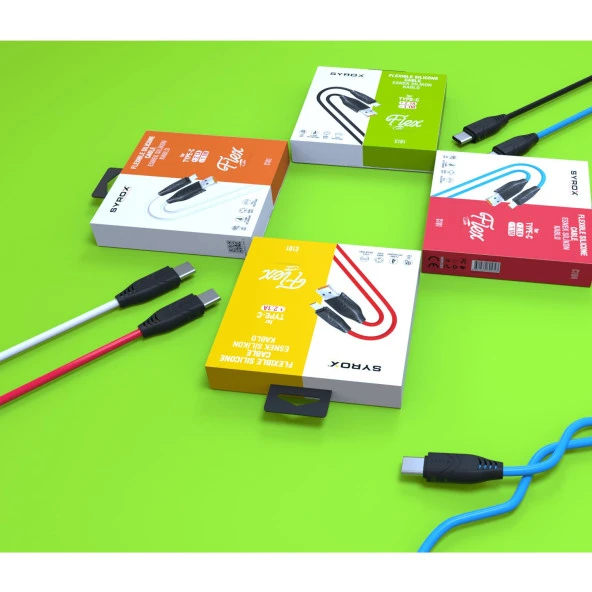 Syrox 2.1A Micro Flexible Silikon Şarj & Data Kablo 1.1M C98 - 2