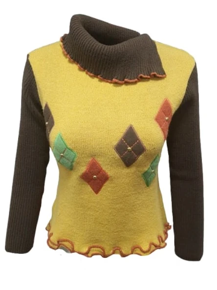 Sandora S02669 Kadın Desenli Akrilik Triko Boğazlı Kazak ürün görseli