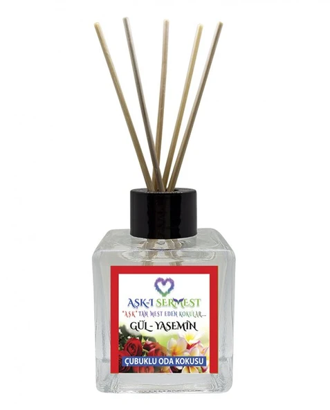 Aşk-ı Sermest Rochass Çiçek Aromalı Bambu Çubuklu Oda Kokusu Parfüm,  Küp Şişe,  120 mL, 5 Adet ürün görseli 1