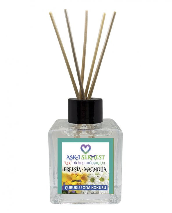 Aşk-ı Sermest Armantii Blackk Çiçek Aromalı Bambu Çubuklu Oda Kokusu Parfüm,  Küp Şişe, 60 mL, 3 Ad
